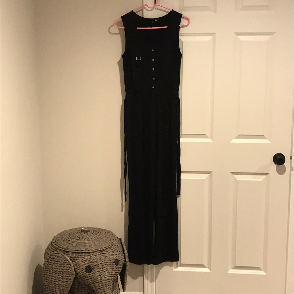 Size small Milano black jumpsuit with gold buttons - Picture 1 of 4